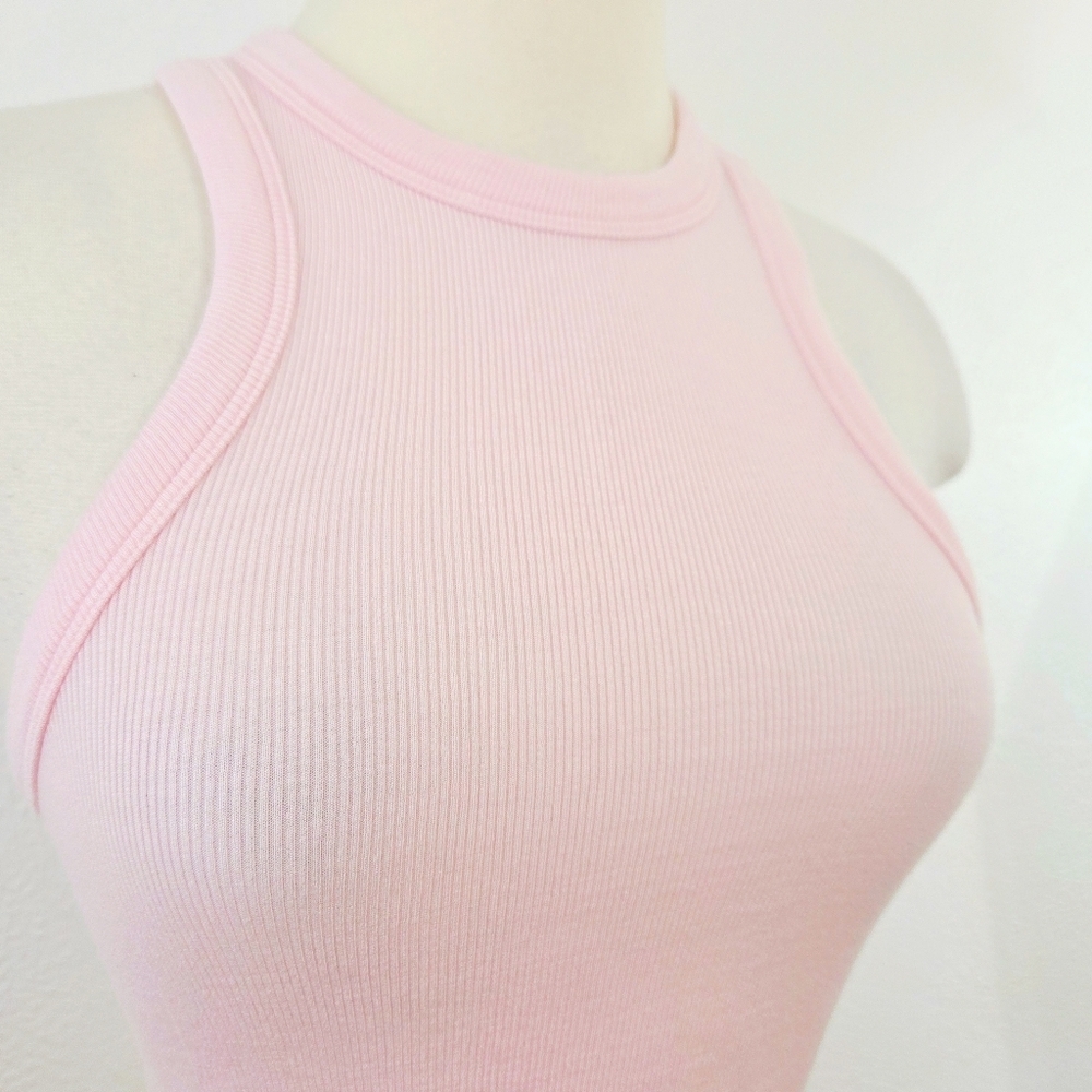 Lululemon Hold Tight Cropped Tank Top Flush Pink Pastel Ribbed Crop Women's Sz 4 - Picture 5 of 7